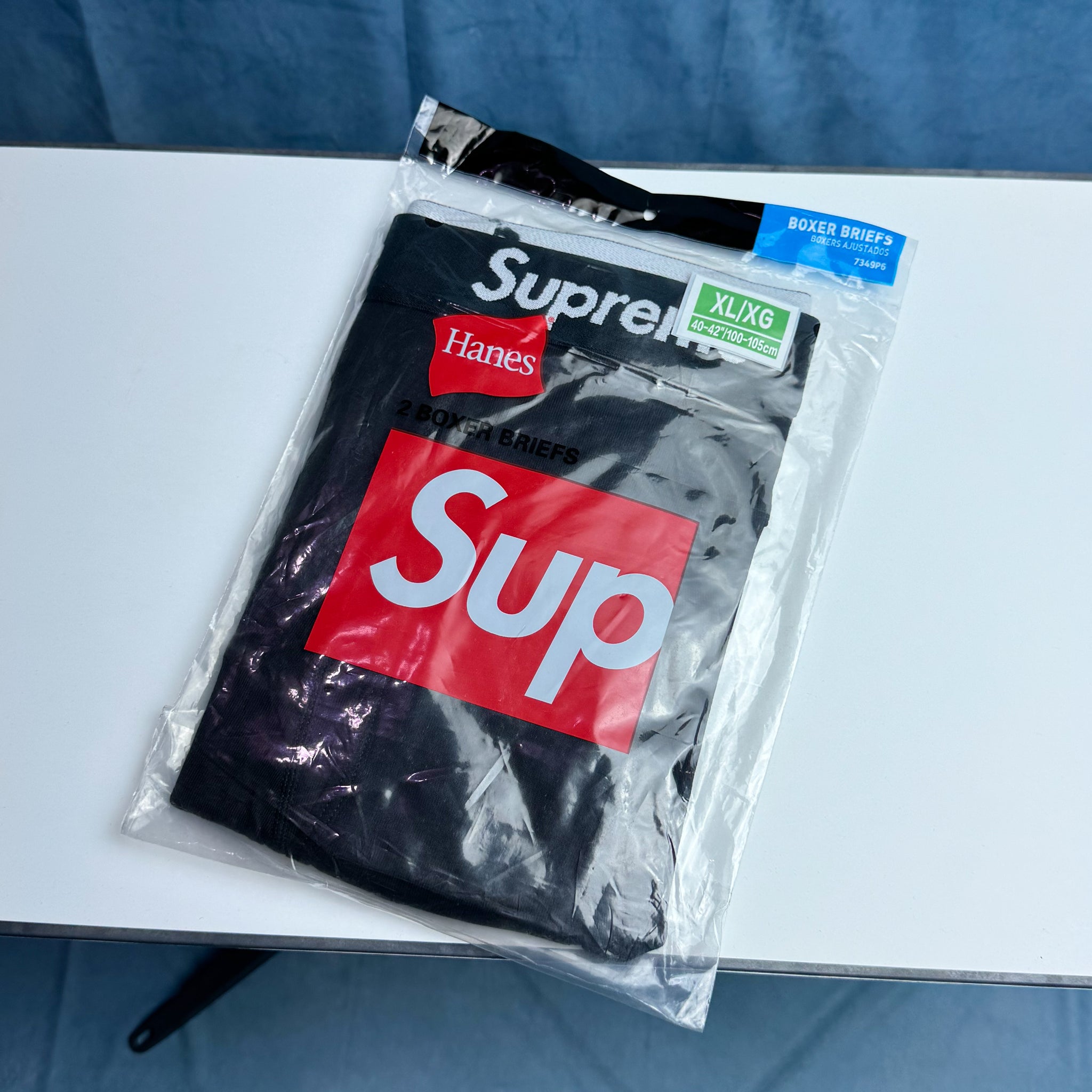 Hanes x Supreme Cueca Boxer Briefs 2 Pack Preta