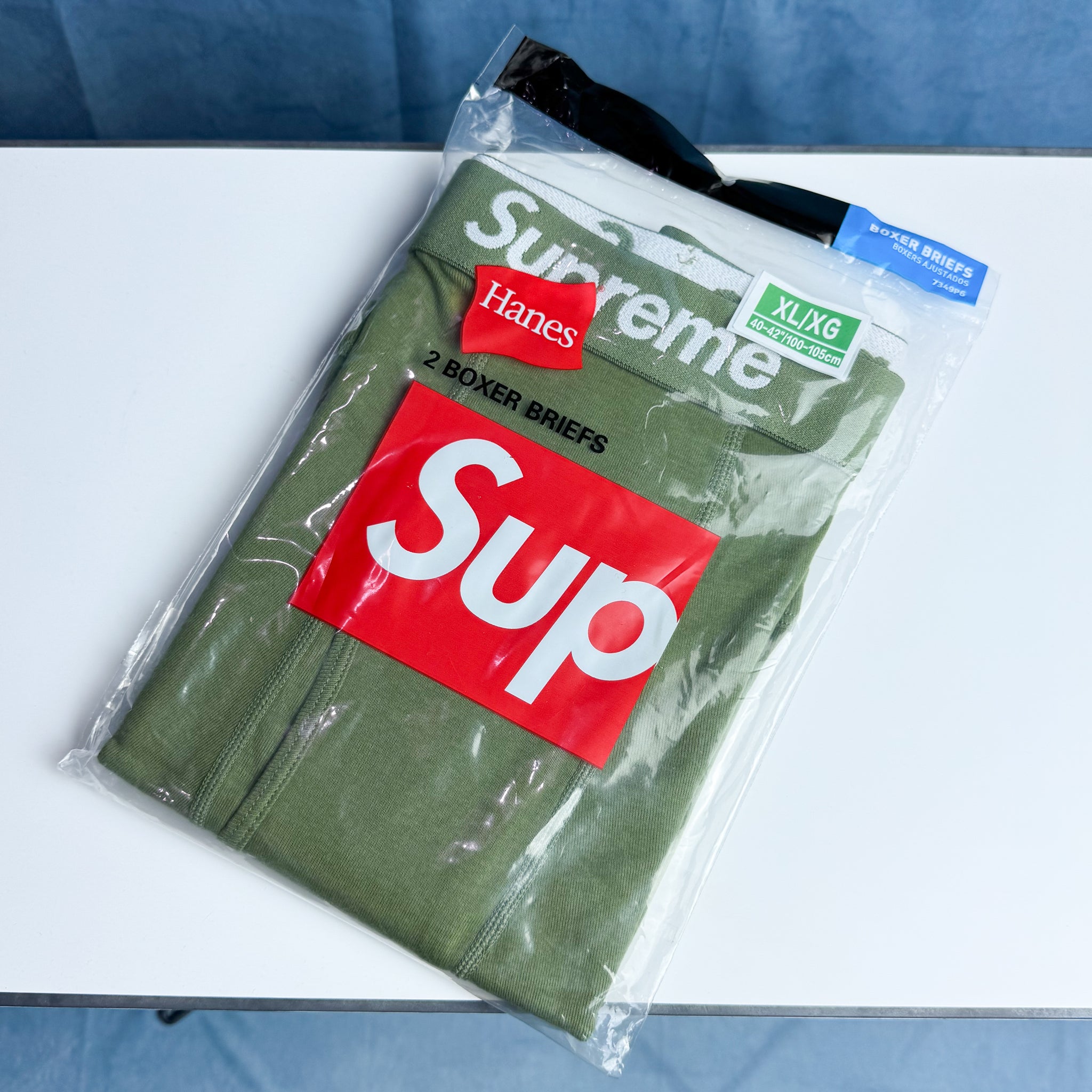 Hanes x Supreme Cueca Boxer Briefs 2 Pack Verde