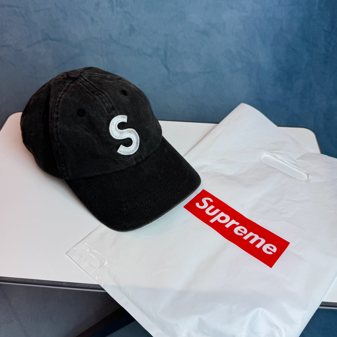 Boné Supreme S logo jeans pigment