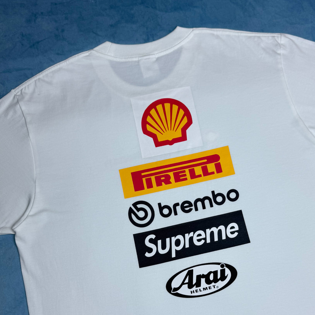 Camiseta Supreme x Ducati Logo Branca